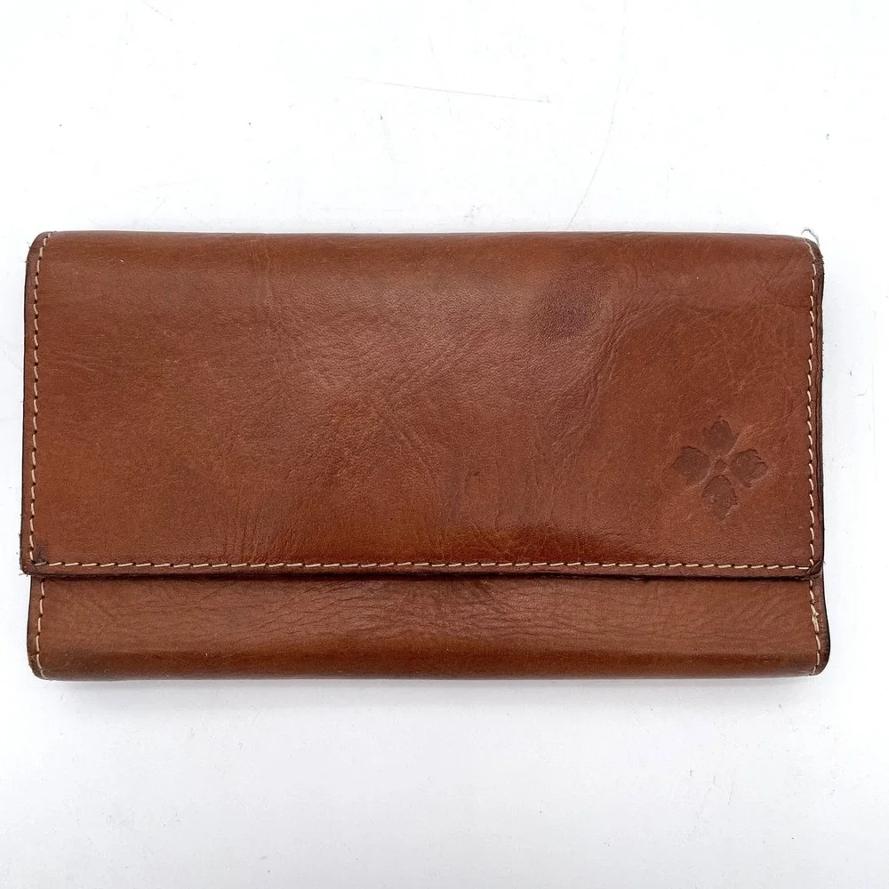 Patricia Nash 100% Genuine Leather Minimalist Capsule Camel Brown Tan Wallet